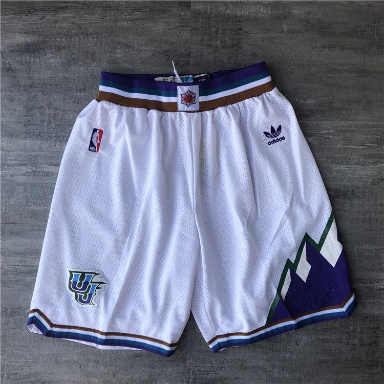 Men NBA Utah Jazz White Shorts 0416->los angeles clippers->NBA Jersey
